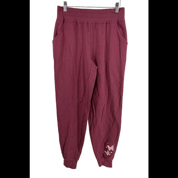 Quacker Factory Inspirational French Terry Joggers Fig - Regular - Picture 1 of 2